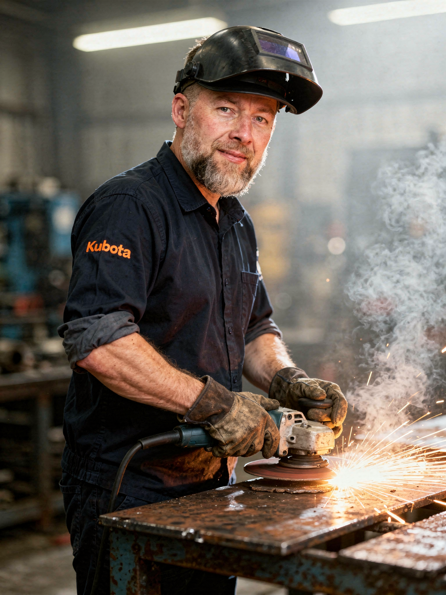 Lars Niehle in der Metallbauwerkstatt